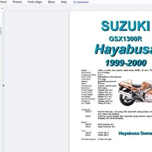 1999-2000 Suzuki GSX1300R Hayabusa Parts Manual - PDF DOWNLOAD