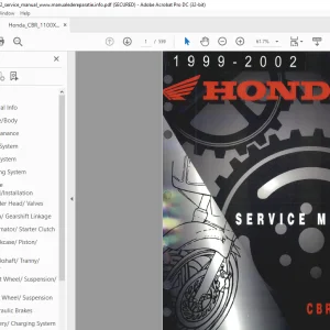 1999-2002 HONDA CBR1100XX Service Manual  - PDF DOWNLOAD