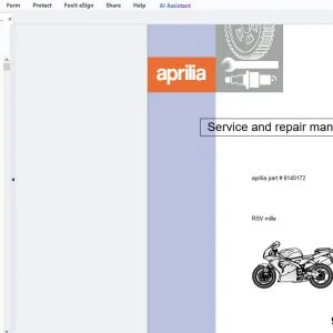 1999 Aprilia RSV Mille Service & Repair Manual - PDF DOWNLOAD