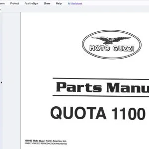 1999 Moto Guzzi Quota 1100 Es Parts Manual - PDF DOWNLOAD