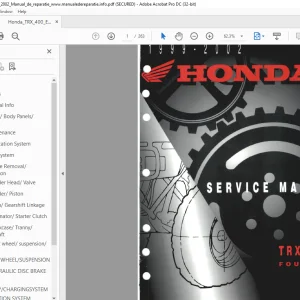 2000-2002 HONDA TRX400EX FOURTRAX Service Manual - PDF DOWNLOAD