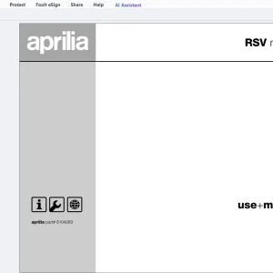 2000 Aprilia RSV Mille-RSV Mille R Use & Maintenance Manual - PDF DOWNLOAD