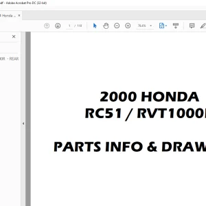 2000 HONDA RC51 / RVT1000R Parts Manual - PDF DOWNLOAD