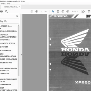 2000 Honda XR650Ry Shop Manual - PDF DOWNLOAD