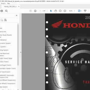 2001-2003 HONDA TRX500FA RUBICON Service Manual - PDF DOWNLOAD