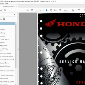 2001-2003 Honda CBR 600F4i Service Manual - PDF DOWNLOAD