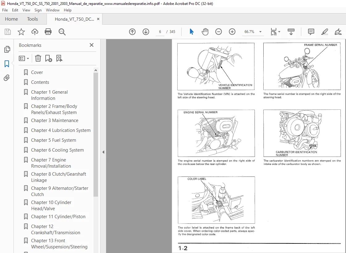 2001-2003 Honda VT750DC Service Manual - PDF - Image 4