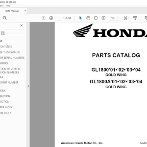 2001-2004 Honda GL1800 GOLD WING GL1800A GOLD WING PARTS MANUAL - PDF