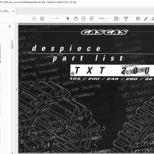 2001 Gasgas 125/200/249/280/321 Parts List Manual - PDF DOWNLOAD