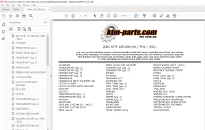 2001 KTM 125-200 (SX / MXC / EXC) Parts Manual - PDF DOWNLOAD