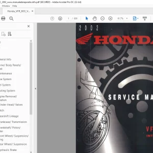 2002 Honda VFR800/A INTERCEPTOR Service Manual -  PDF