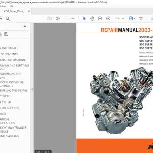2003-2007 KTM 950/990 ADVENTURE 990 SUPER DUKE 950 SUPERMOTO 950 SUPER ENDURO Repair Manual