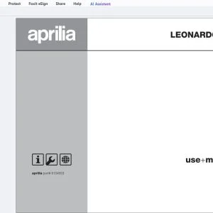 2003 Aprilia Leonardo 125-150-250 Use & Maintenance Manual - PDF DOWNLOAD