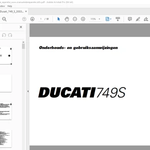 2003 Ducati 749S Onderhouds- en gebruiksaanwijzingen PDF