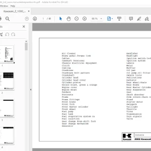 2003 Kawasaki Z1000 (ZR1000-A1) Parts Manual - PDF DOWNLOAD