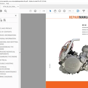 2004-2006 KTM 250/300 SX,SXS,MXC EXC EXC SIX DAYS XC, XC-W Repair Manual  - PDF DOWNLOAD