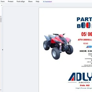 2005-2006 Adly ATV-300SII(227A) Parts Manual - PDF DOWNLOAD