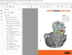 2005-2006 KTM 250 SX-F Repair Manual - PDF DOWNLOAD