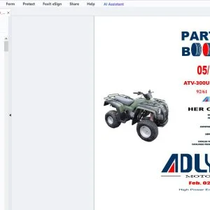 2005-2006 Adly ATV-300UII(223A) Parts Manual - PDF DOWNLOAD