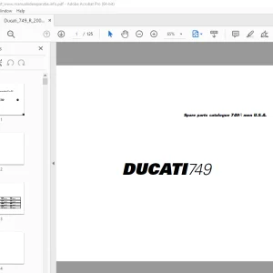 2005 Ducati 749R Parts Manual PN 91512252A - PDF DOWNLOAD