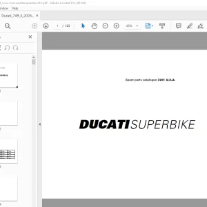 2005 Ducati 749S Superbike Parts Manual PN 91512062B PDF
