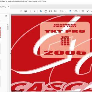 2005 Gasgas TXT PRO 125 200 250 280 300 PART List Manual - PDF DOWNLOAD