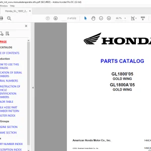 2005 Honda GL1800 GOLD WING GL1800A GOLD WING Parts Manual - PDF DOWNLOAD