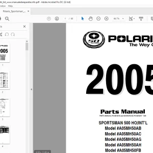 2005 Polaris Sportman 500 Parts Manual - PDF DOWNLOAD