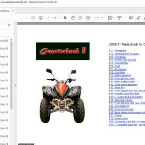 2006 Barossa Quarterback 20II SPARE PARTS LIST Manual - PDF DOWNLOAD