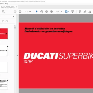 2006 Ducati Superbike 749R Manuel d’utilisation et d’entretien PDF