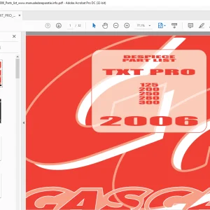 2006 Gasgas TXT pro 125/200/250/280/300 Parts List Manual PDF
