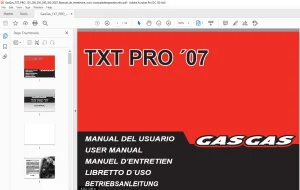 2007 Gasgas TXT PRO 125 200 250 280 300 USER Manual - PDF DOWNLOAD