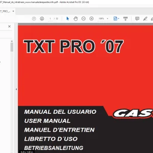2007 Gasgas TXT PRO 125 200 250 280 300 USER Manual - PDF DOWNLOAD