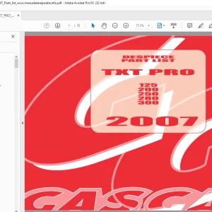 2007 Gasgas TXT pro 125/200/250/280/300 Parts List Manual  - PDF DOWNLOAD