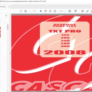 2008 Gasgas TXT pro 125/200/250/280/300 Parts List Manual - PDF DOWNLOAD