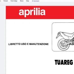 APRILIA TUAREG 600 WIND LIBRETTO USO E MANUTENZIONE - PDF DOWNLOAD