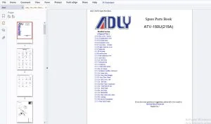Adly ATV-150U (215A) Parts Manual - PDF DOWNLOAD