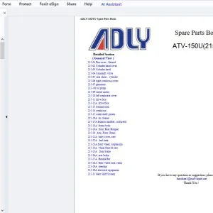 Adly ATV-150U (215A) Parts Manual - PDF DOWNLOAD