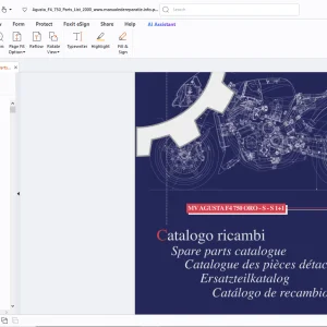 Agusta F4 750 2000 Spare Parts Manual - PDF DOWNLOAD