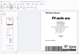 Agusta F4 750 Series oro Engine Workshop Manual - PDF DOWNLOAD
