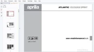 Aprilia Atlantic 125/250/500 Sprint Use + Maintenance Manual - PDF DOWNLOAD