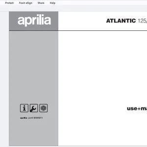 Aprilia Atlantic 125/250/500 Sprint Use + Maintenance Manual - PDF DOWNLOAD