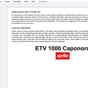 Aprilia ETV 1000 Caponord Workshop Manual - PDF DOWNLOAD