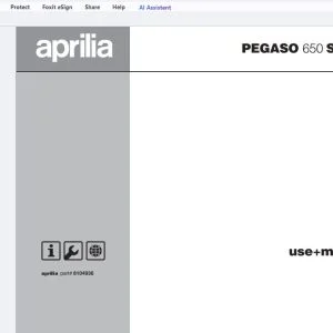 Aprilia Pegaso 650 Strada - Trail Use & Maintenance Manual - PDF DOWNLOAD