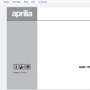 Aprilia RS50 Use + Maintenance Manual - PDF DOWNLOAD