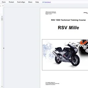 Aprilia RSV 1000 Technical Training Manual - PDF DOWNLOAD