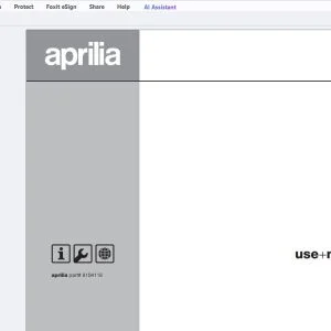 Aprilia SR 50-125-150 Use + Maintenance Manual 8104118 - PDF DOWNLOAD