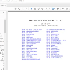 BAROSSA  AAM170E & ATG170E SPARE PARTS LIST Manual - PDF DOWNLOAD