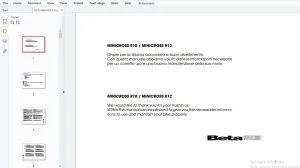 BETA MINICROSS R10 / MINICROSS R12 USE & MAINTENANCE MANUAL - PDF
