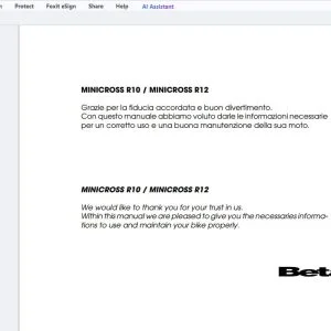 BETA MINICROSS R10 / MINICROSS R12 USE & MAINTENANCE MANUAL - PDF